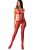 Passion BS084: Ouvert-Catsuit, rot (One Size)