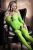 Stargazing Straps-Catsuit mit Schulterausschnitt – Neongrün